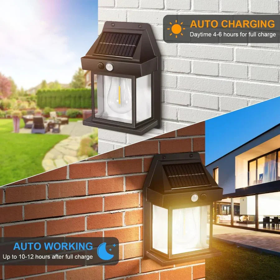 Solar Wall Lantern with 3 Modes & Motion Sensor