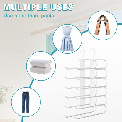 5 Layer Hanger, Space Saving Non-Slip Clothes Organizer for Closet